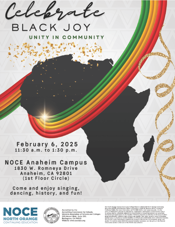 Black History Month Cultural Experience Walk North Orange County